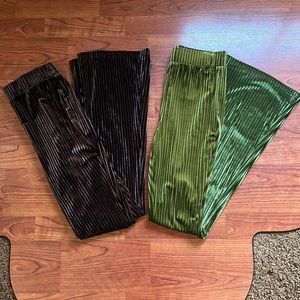 *BUNDLE* High Waisted Solid Flare Leg Velvet Pants